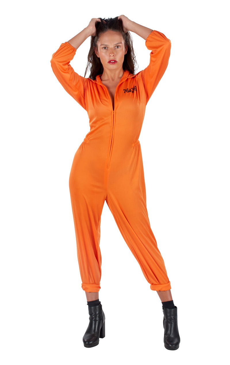 Orangefarbenes Gefangenenkostüm für Erwachsene