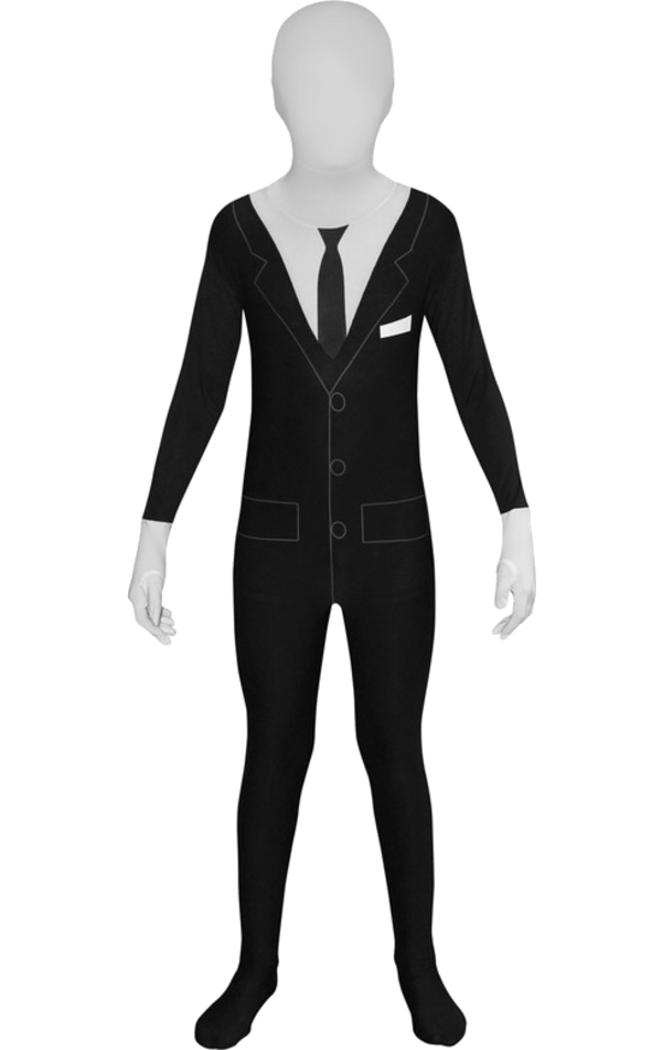 Slenderman Morphsuit Kostüm für Kinder