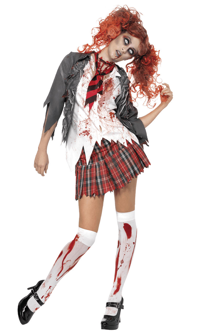 Zombie Highschool Mädchen Kostüm für Damen