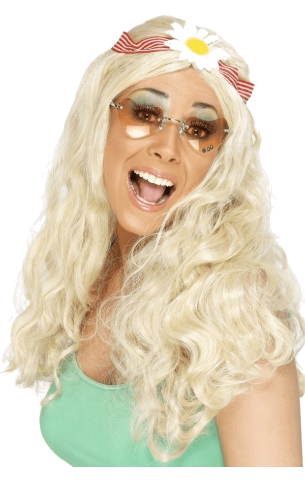 Long Blonde Groovy 70s Wig