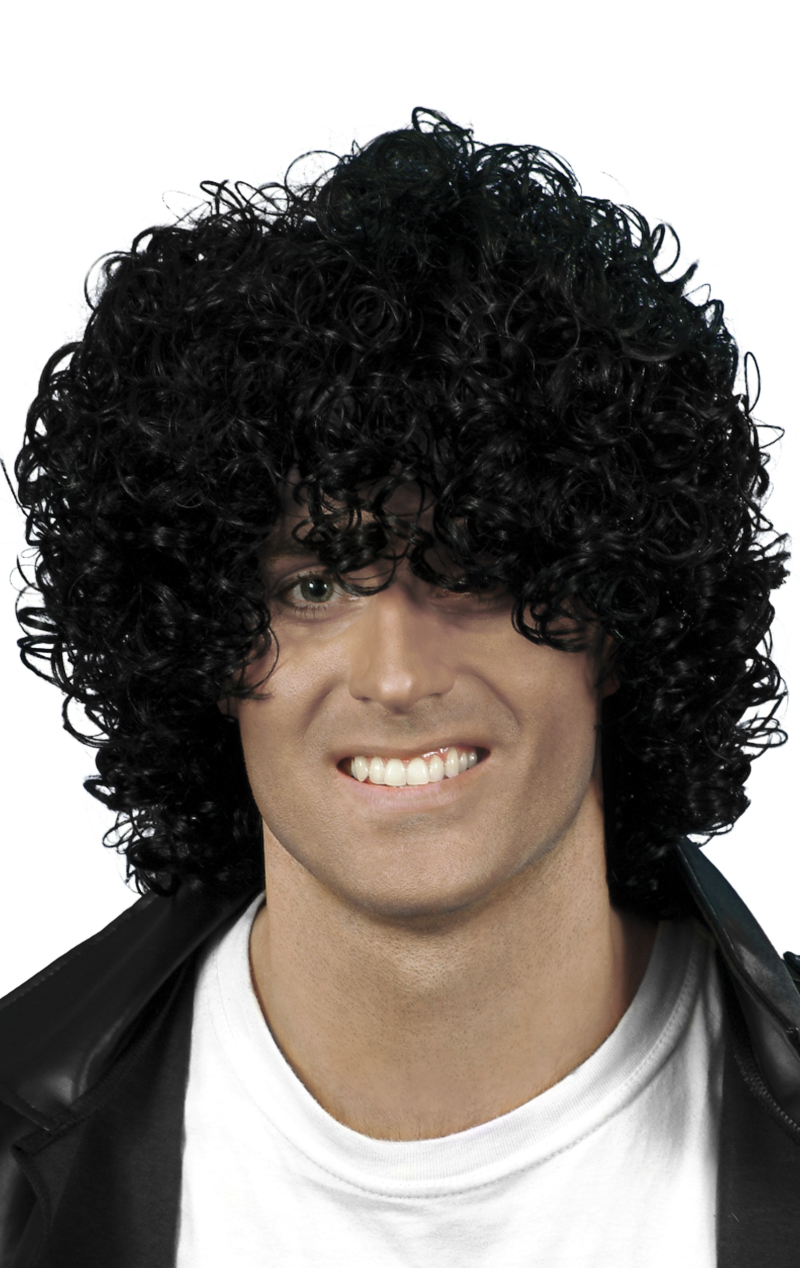 Schwarze Afro-Wetlook-Perücke