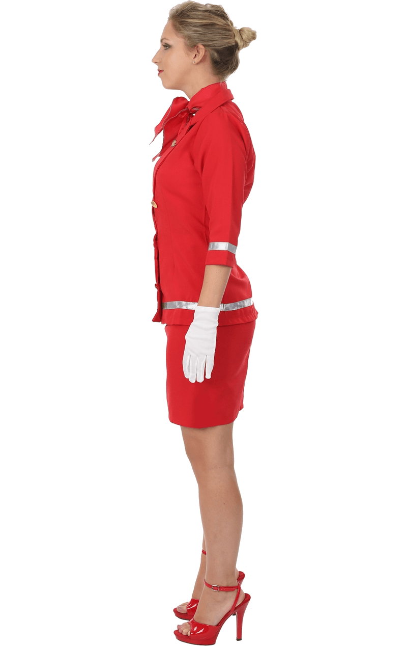 Sizzling Red Stewardess Kostüm für Erwachsene