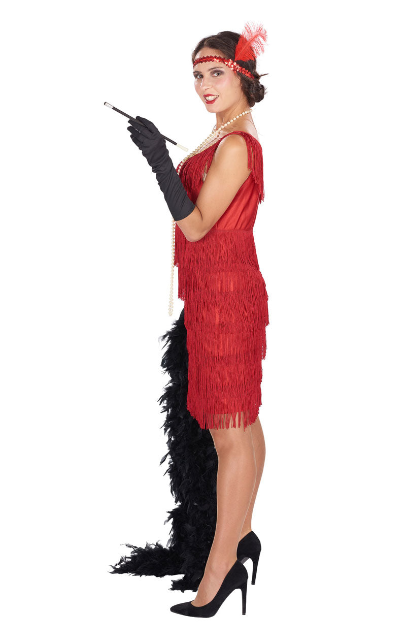 Rotes Flapper-Kostüm für Erwachsene der 1920er Jahre