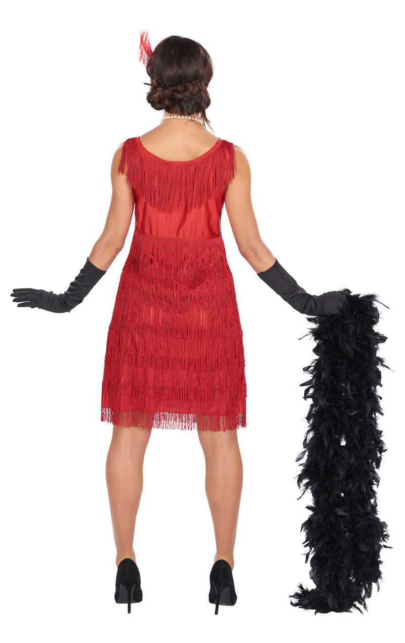 Rotes Flapper-Kostüm für Erwachsene der 1920er Jahre