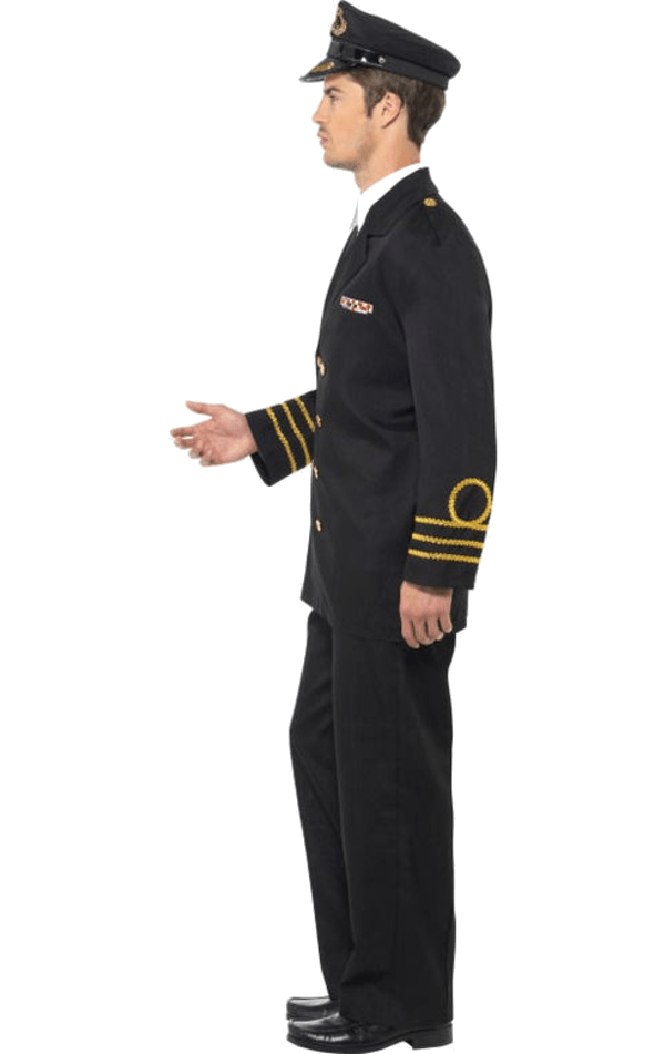 Marineblaues Gent-Offizier-Kostüm für Herren