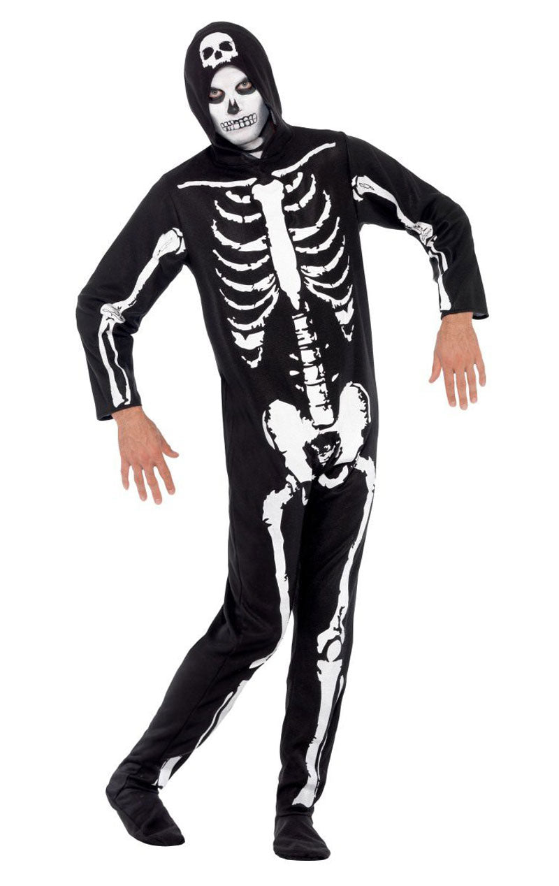 Herren Skelett Onesie Kostüm