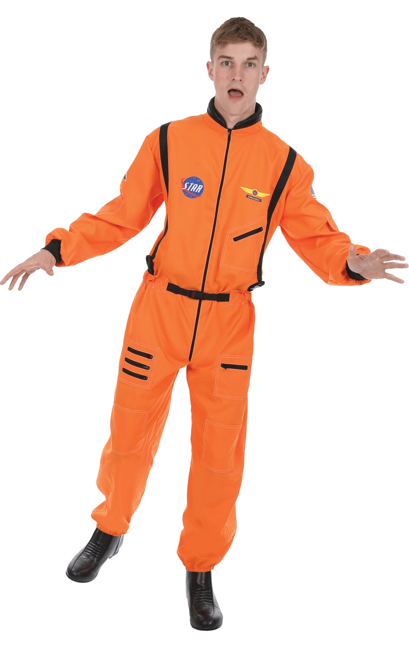 Orangefarbenes Astronautenkostüm für Herren