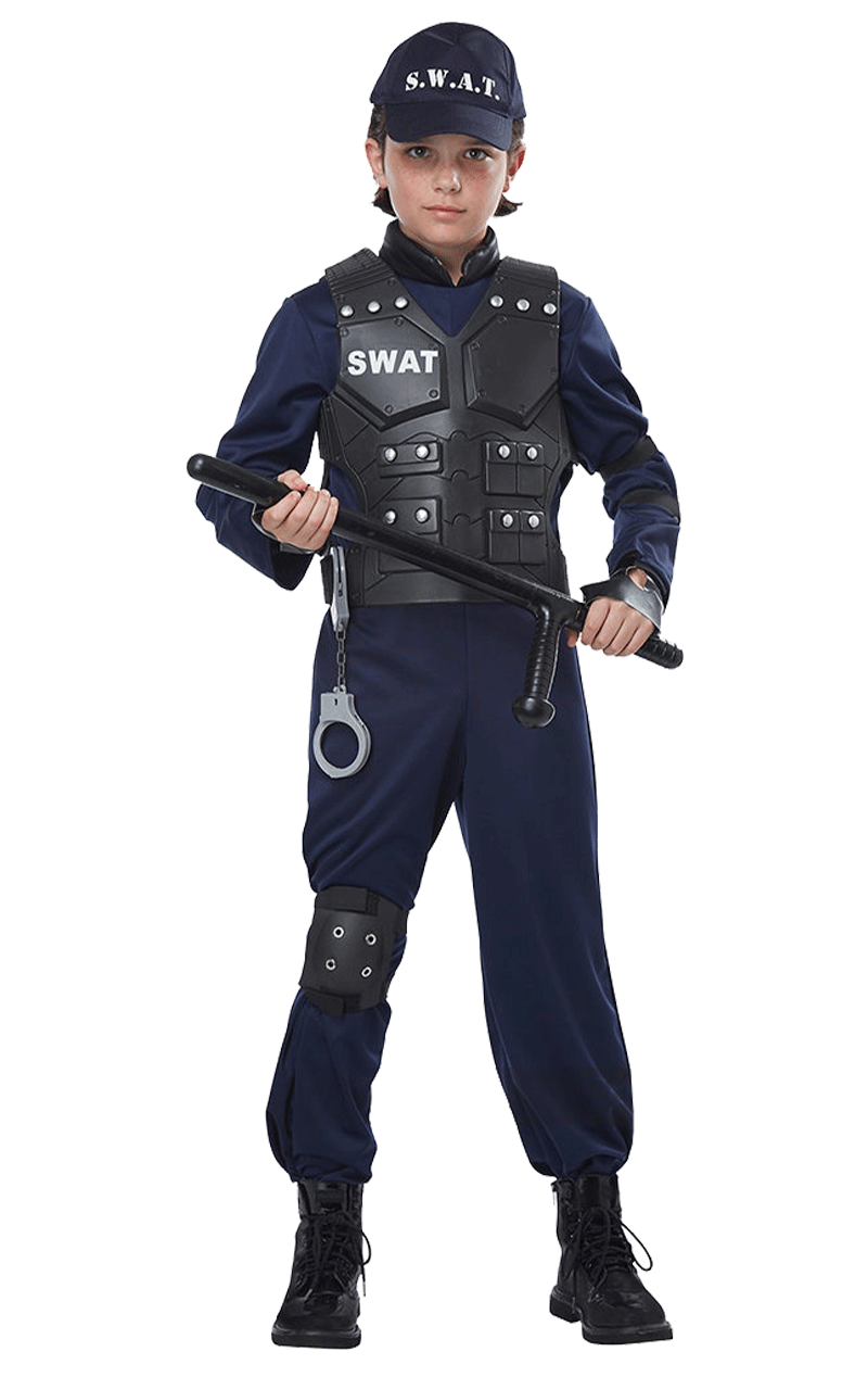 SWAT Polizei Kostüm für Kinder