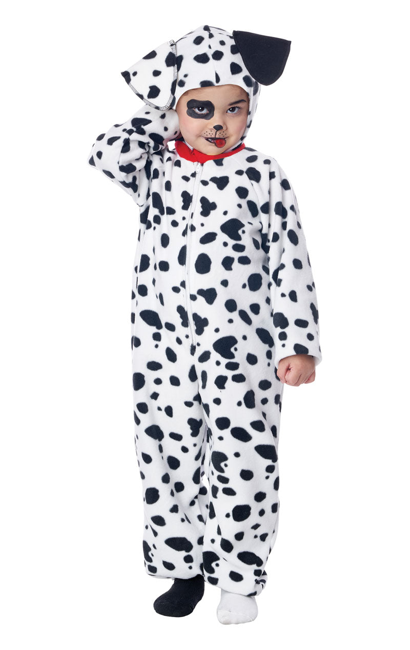 Kinder-Dalmatiner-Welpen-Fleece-Overall-Kostüm