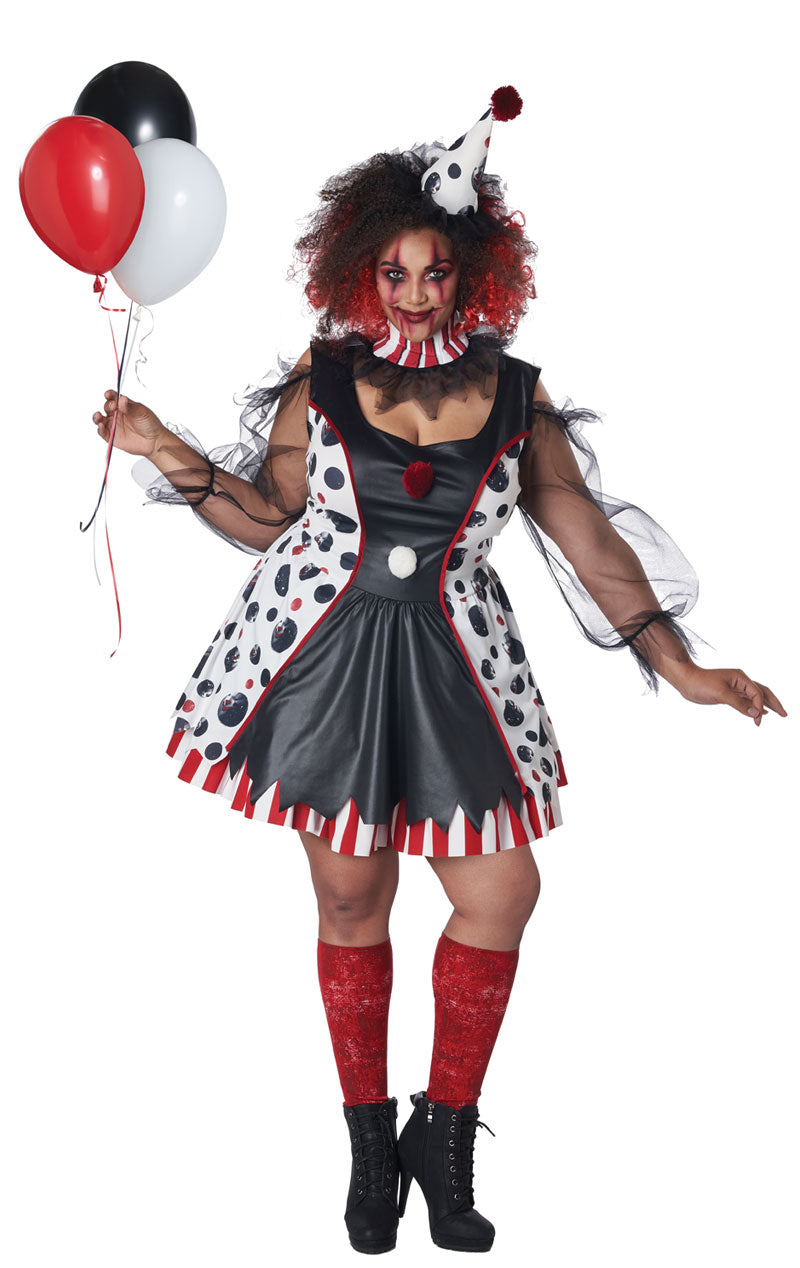 Twisted Clown Kostüm für Damen in Übergröße