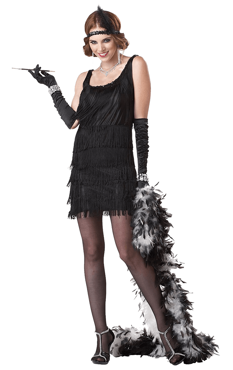 Womens 1920s Black Fashion Flapper Costume