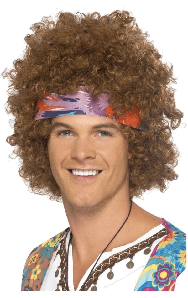 70s Afro Wig with Headscarf - Joke.co.uk