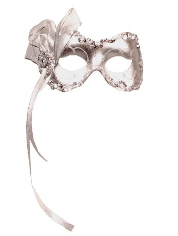 Silver Masquerade Facepiece - Joke.co.uk