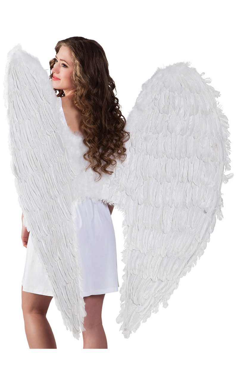 Large White Feather Angel Wings Accessory