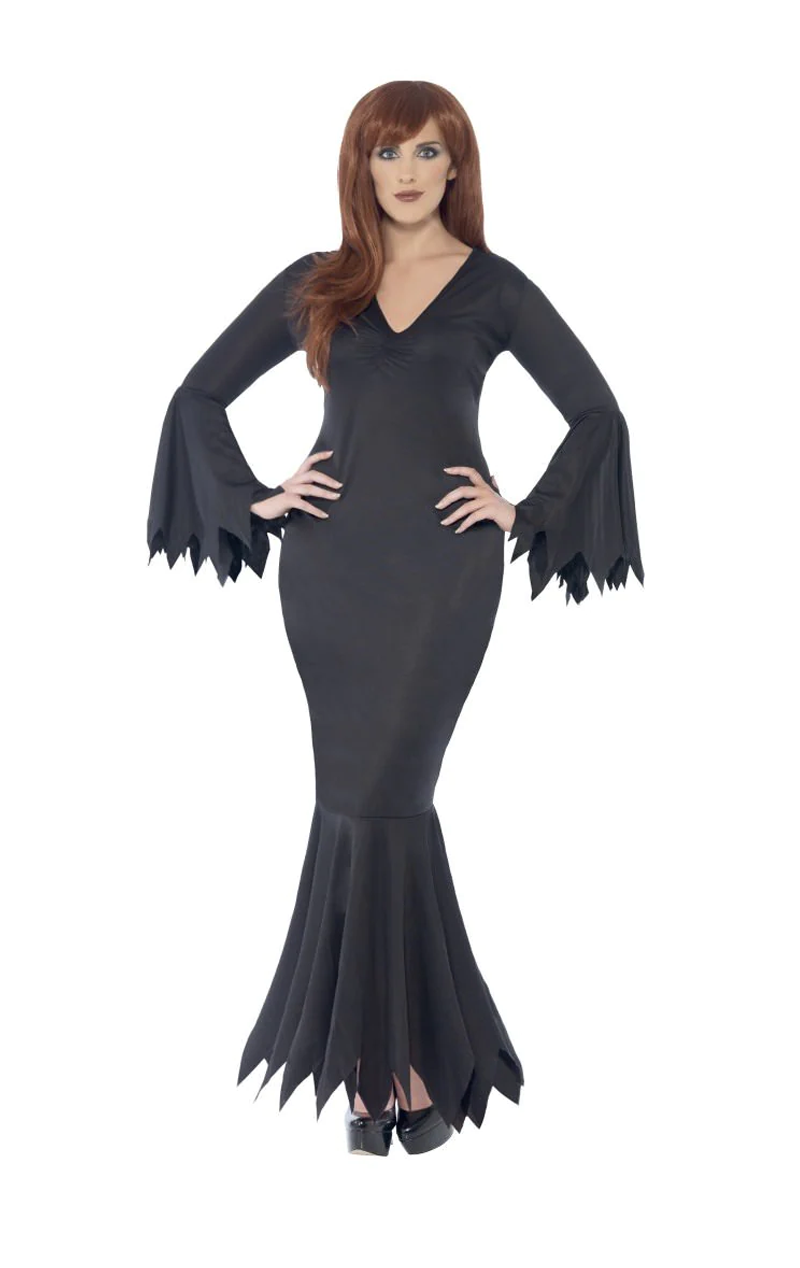 Damen schwarzes Vamp-Kleid
