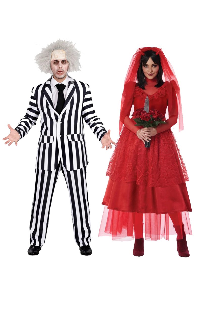 Beetlejuice & Lydia Deetz Couples Costume - Joke.co.uk