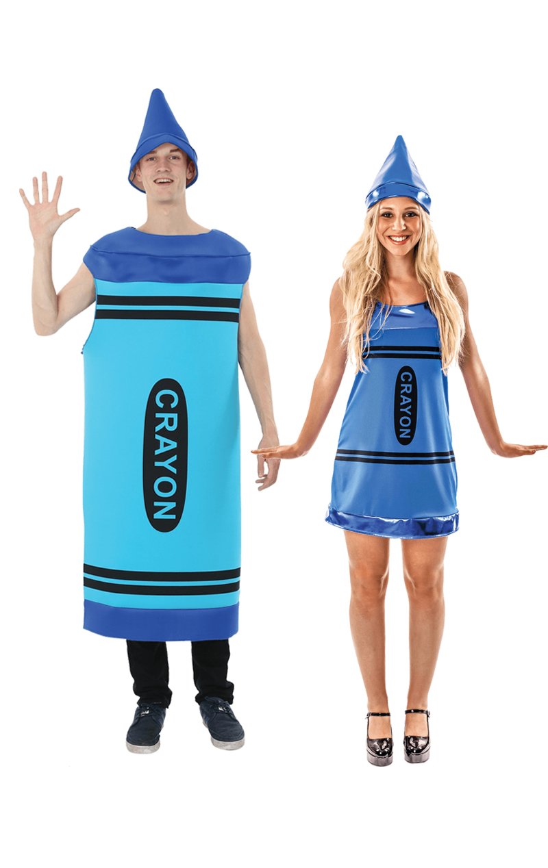 Blue Crayons Couples Costume - Joke.co.uk