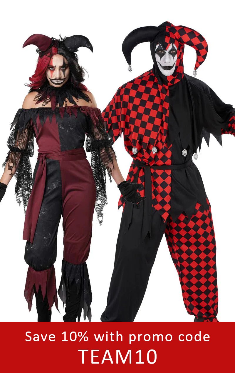 Psycho & Killer Jester Couples Costume - Joke.co.uk