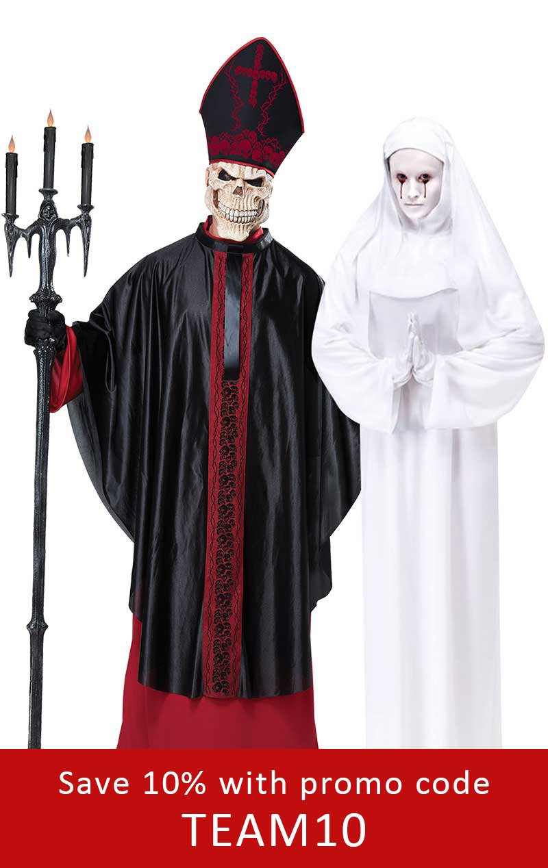 Scary Nun & Black Mass Couples Costume - Joke.co.uk