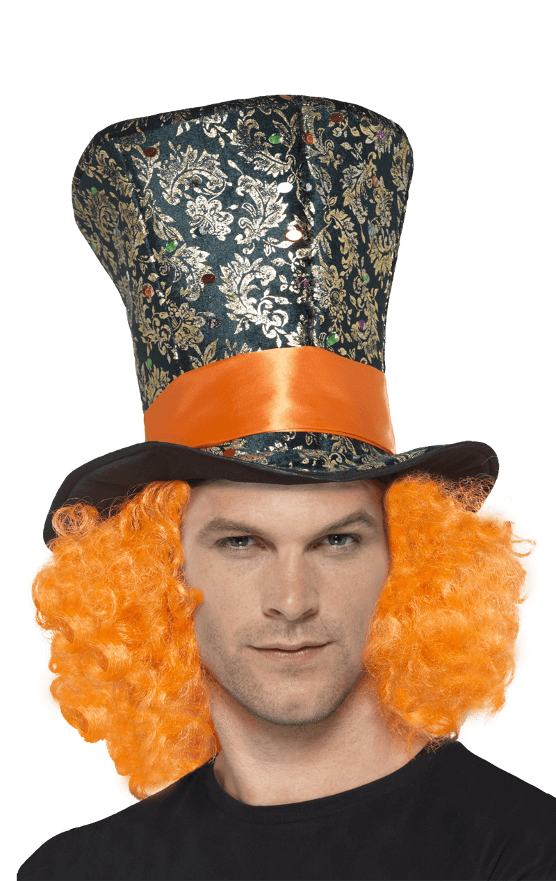 Orange Mad Hatter Haar und Hut