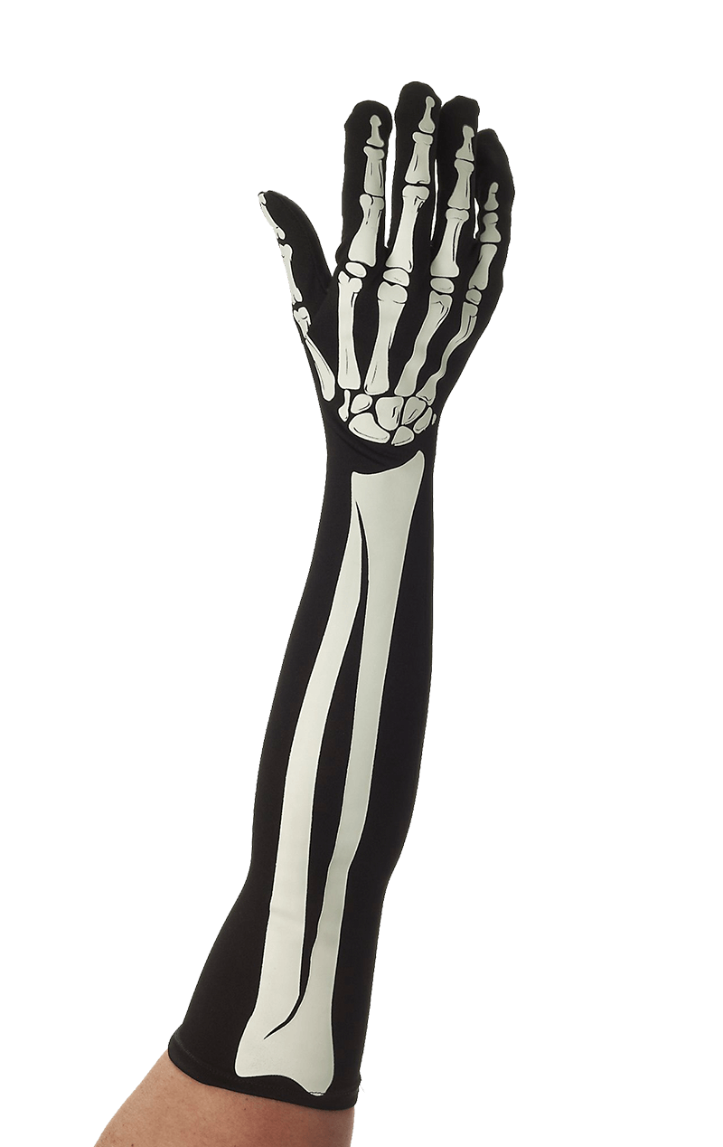 Lange Skelettarm-Handschuhe