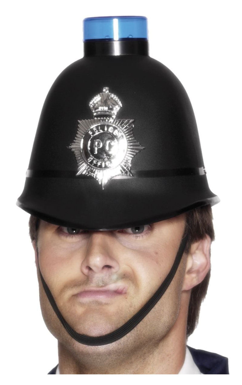 Blau blinkendes Polizisten-Helm-Zubehör