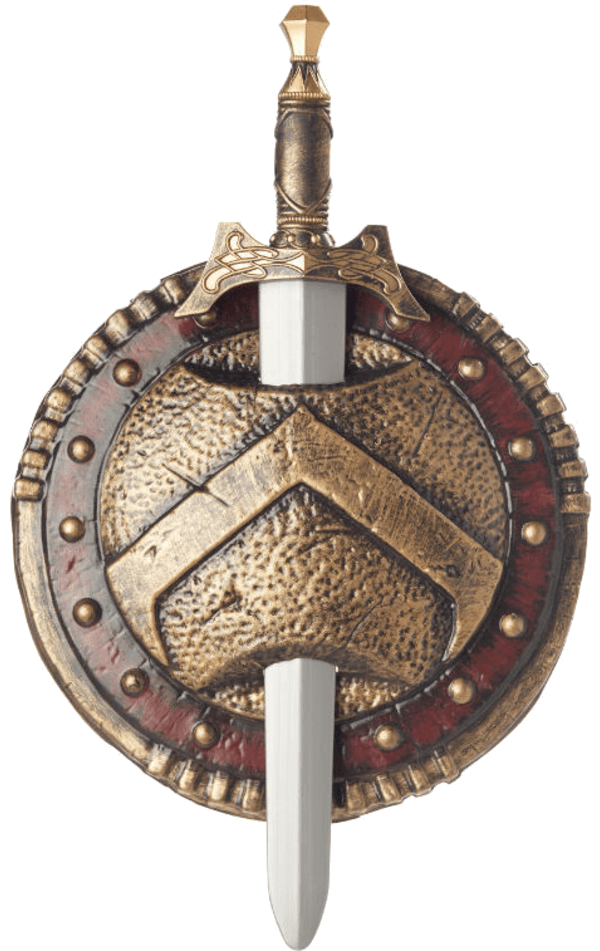Spartaner Kampfschild und Schwert