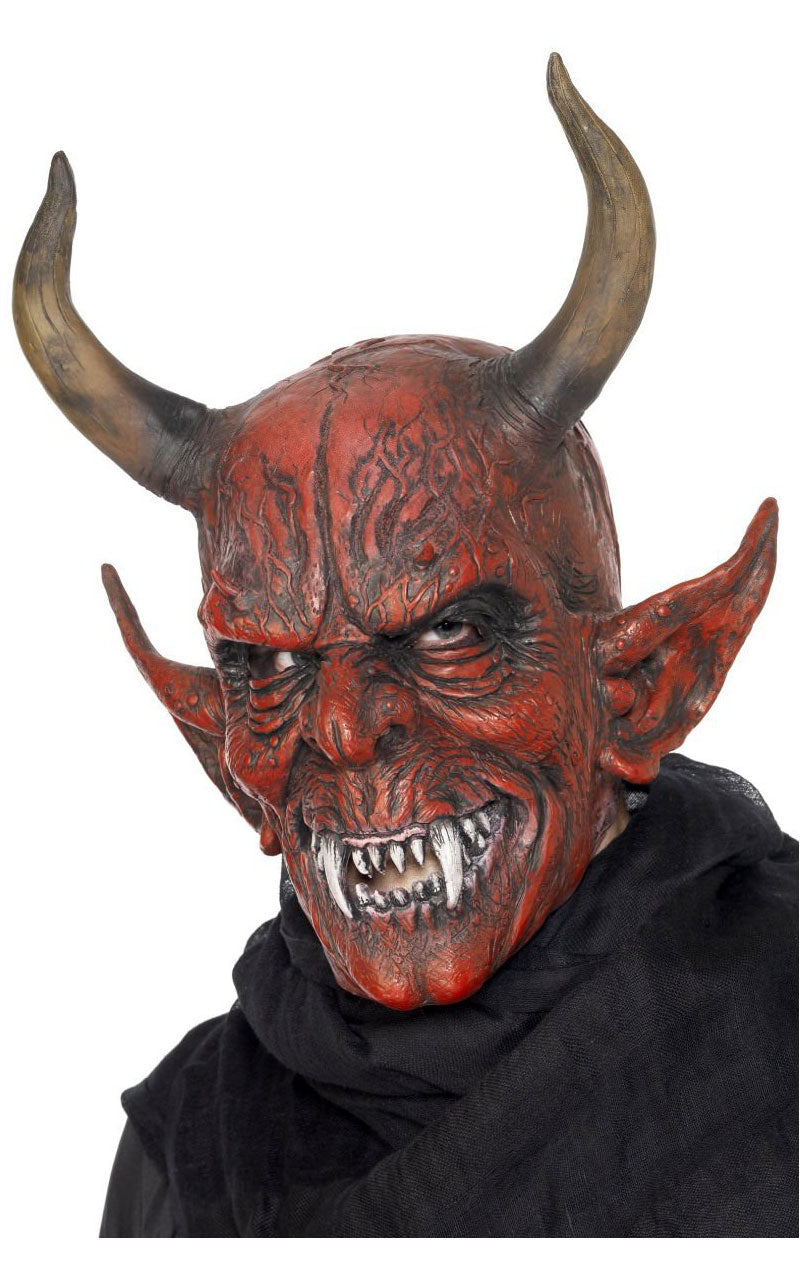 Adult Devil Facepiece with Horns Accessory