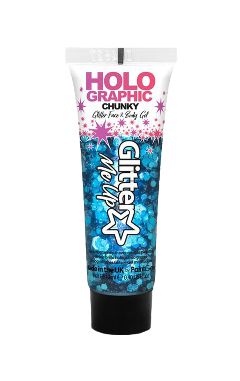 Blaues holografisches Chunky Glitter Gel