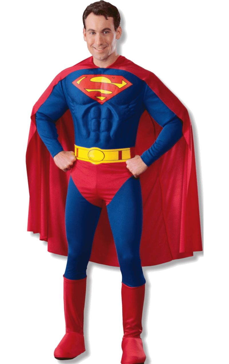 Klassisches Superman-Kostüm für Erwachsene mit Muskelbrust