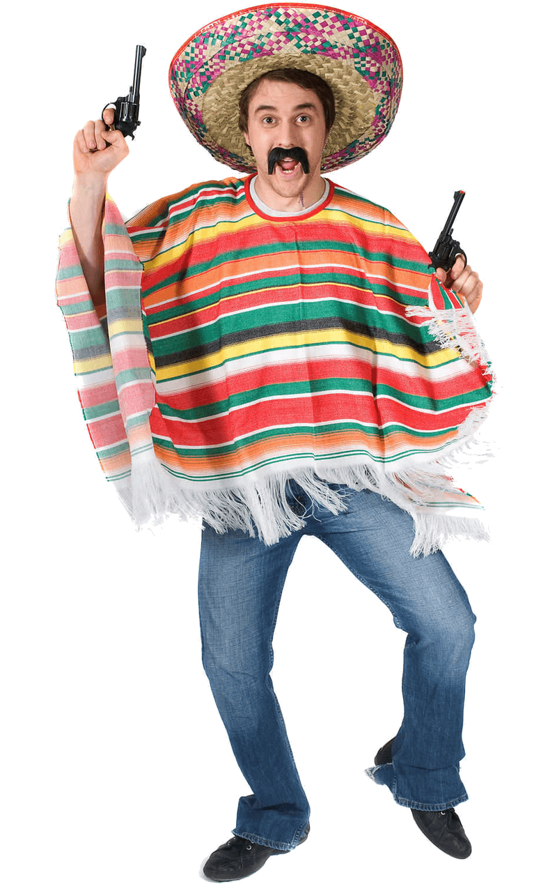Mexikanischer Poncho in Regenbogenfarben für Erwachsene