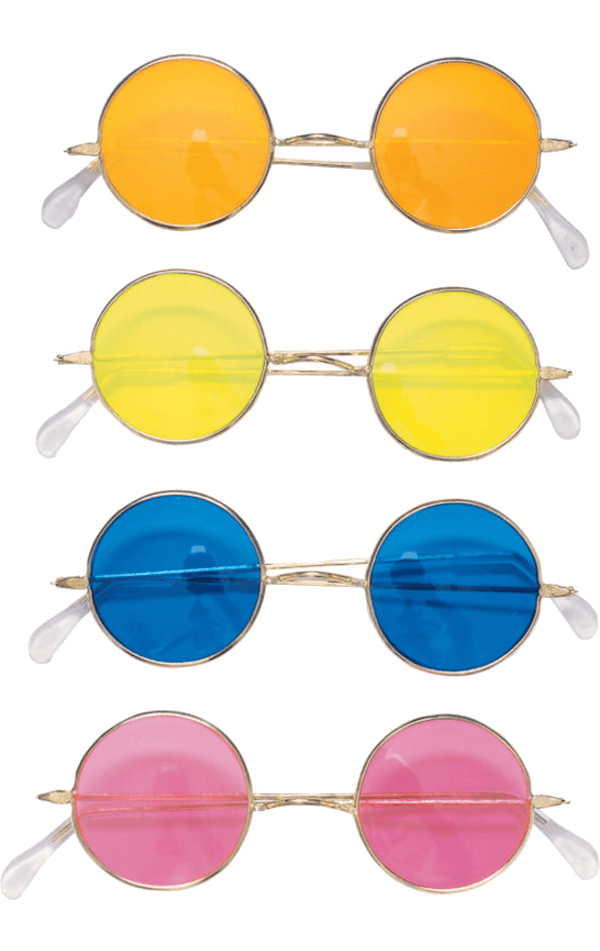 Rundes Hippie-Sonnenbrillen-Zubehör für Erwachsene