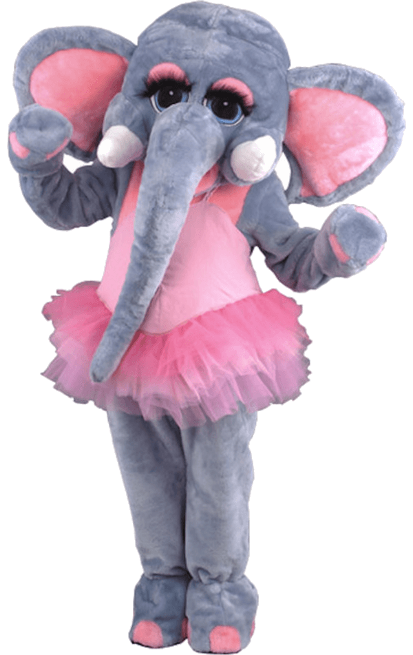 Luxuriöses Ballerina-Elefanten-Maskottchen-Kostüm