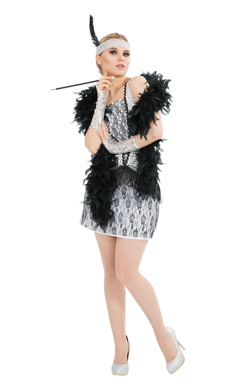 Adult Silver Flapper Costume