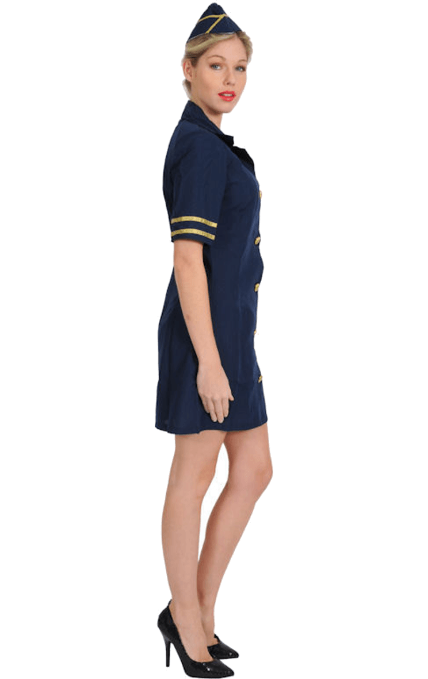 Blaues Stewardess-Kostüm für Erwachsene