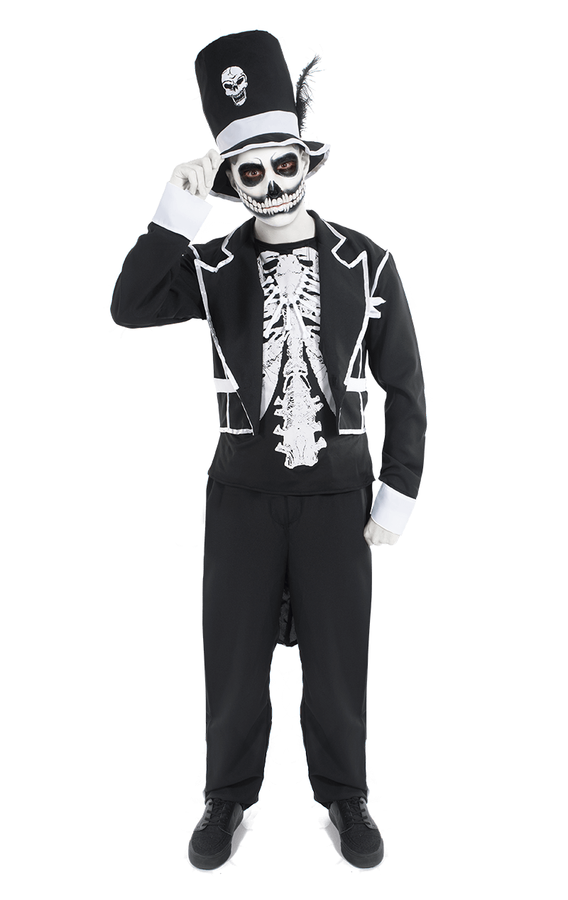 Anspruchsvolles Skelett-Kostüm für Herren