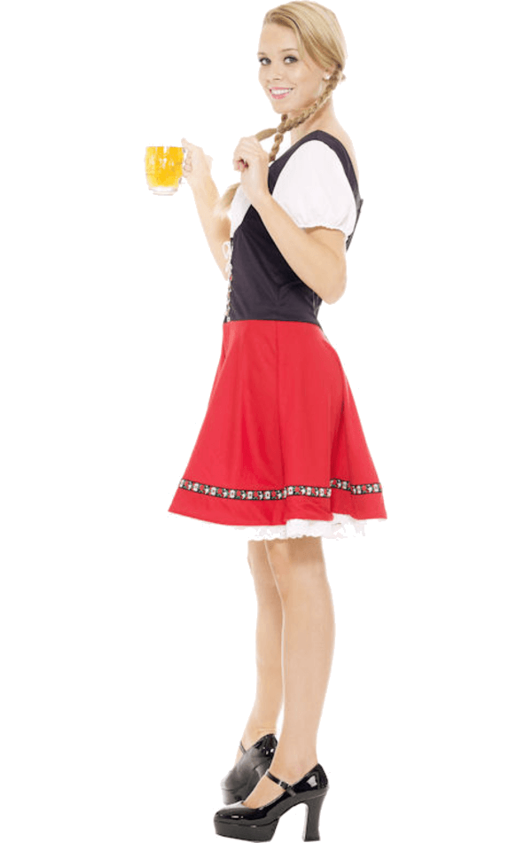 Rotes bayerisches Oktoberfest-Kostüm für Damen