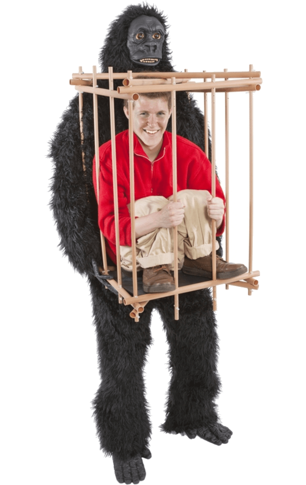 Gorilla- und Käfig-Kostüm für Erwachsene