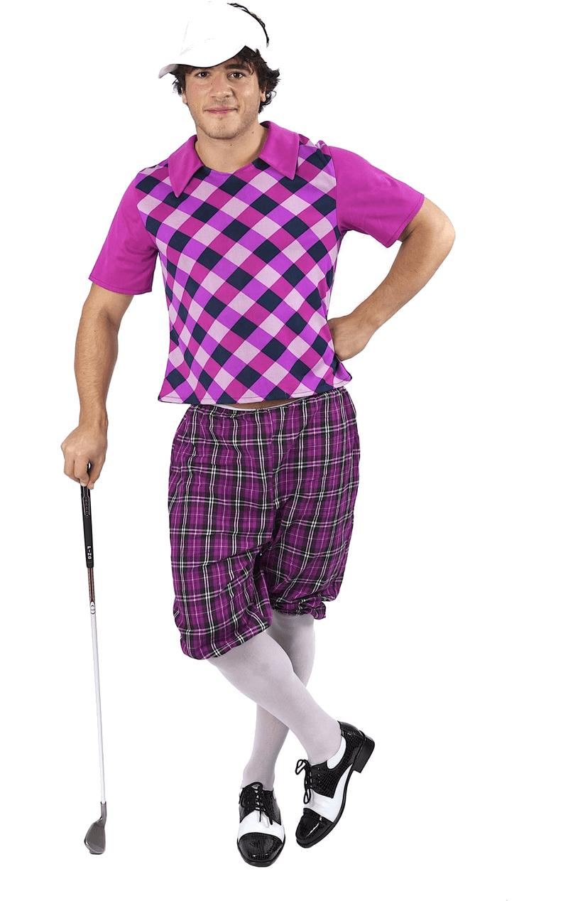 Purpurrotes Pub-Golf-Kostüm für Herren