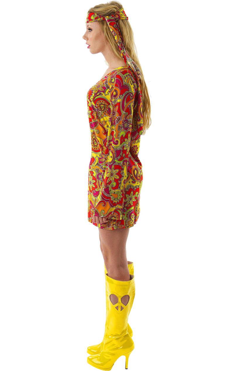 Weibliches Hippie-Kostüm der 1960er Jahre