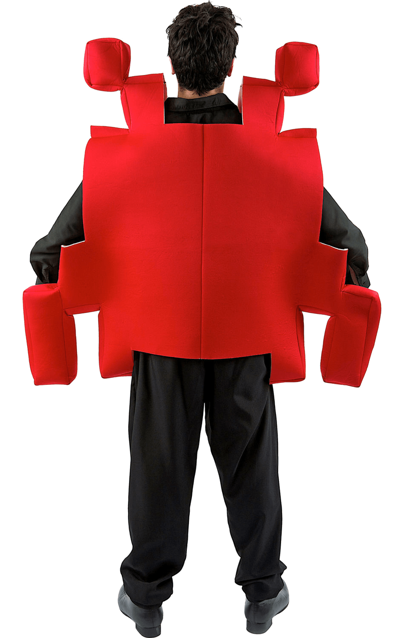 Red Space Invader Kostüm für Erwachsene
