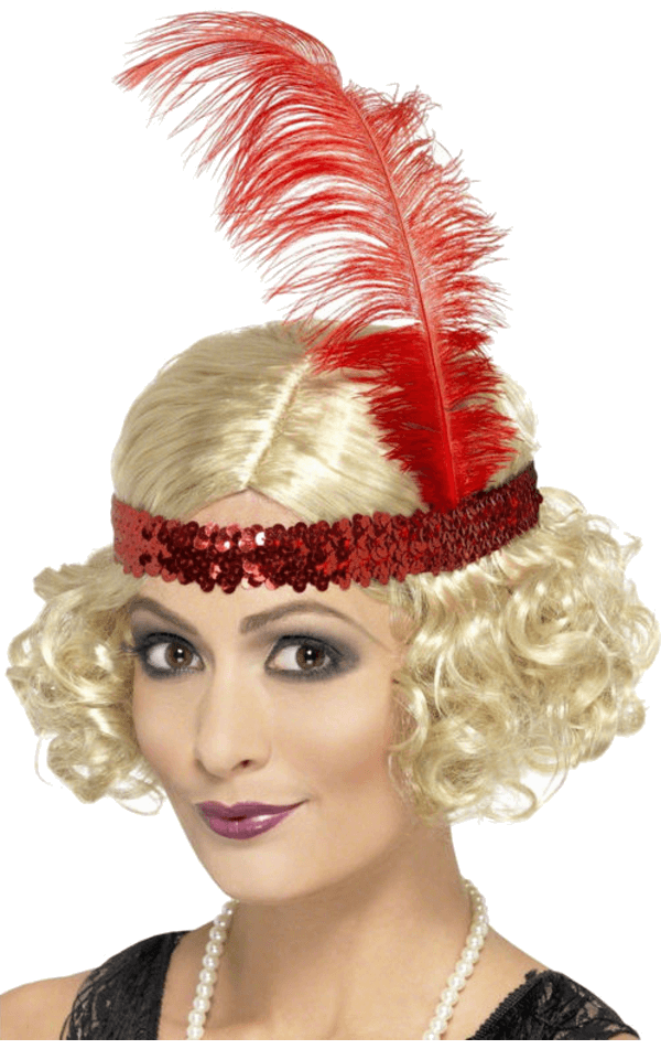 Blonde Flapper-Perücke mit Stirnband