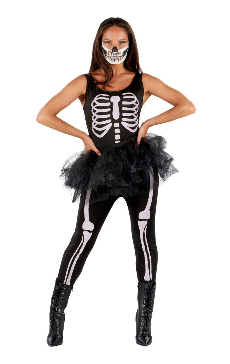 Skelett-Jumpsuit-Kostüm für Damen