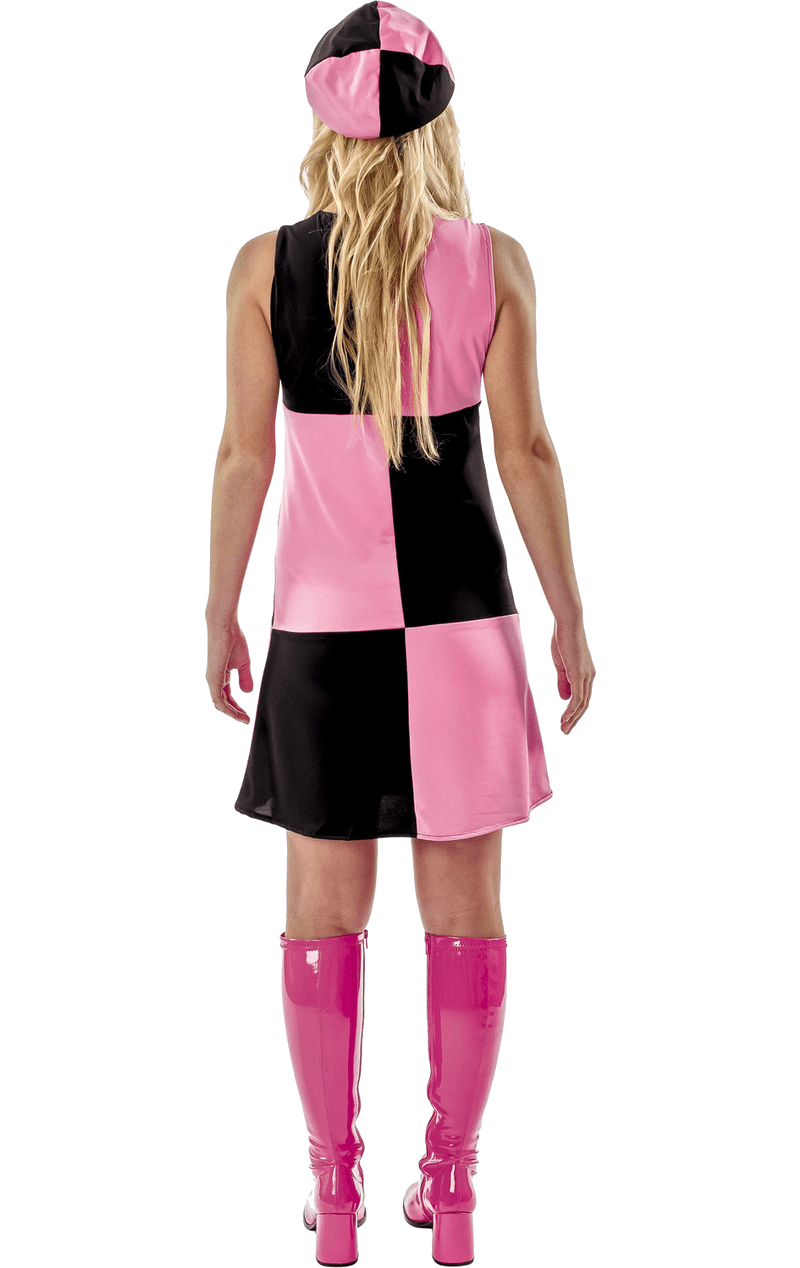 Pink Checker-Kostüm für Erwachsene aus den 1960er Jahren