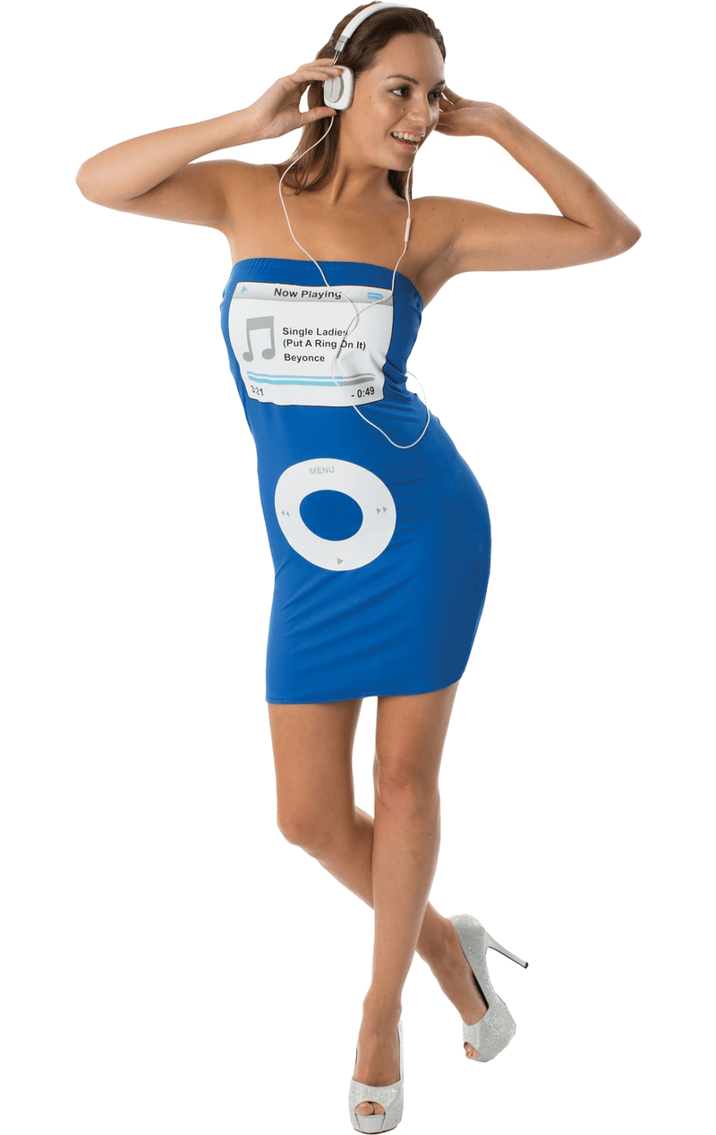 Erwachsenes blaues iPod-Musik-Player-Kleid