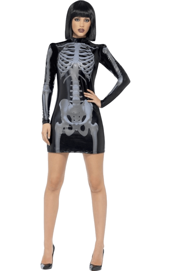 Miss Whiplash Skelett Kostüm für Erwachsene