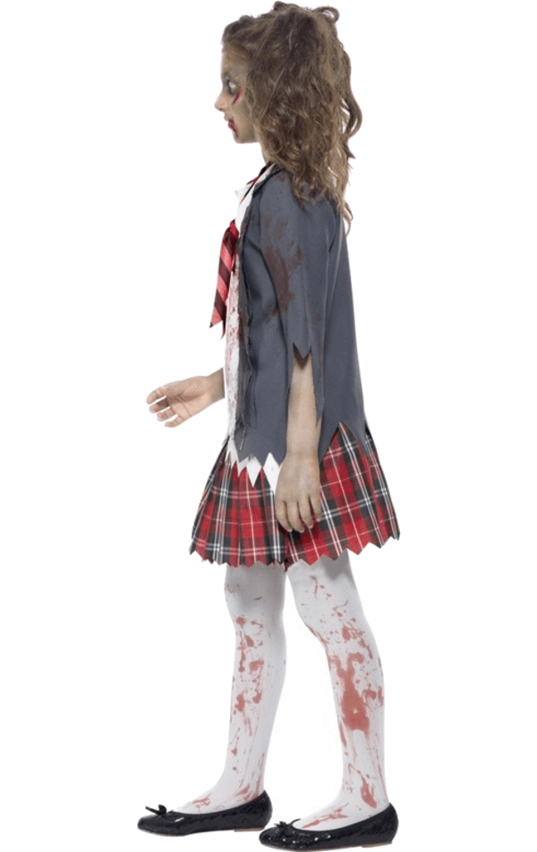 Mädchen-Zombie-Schulmädchen-Halloween-Kostüm