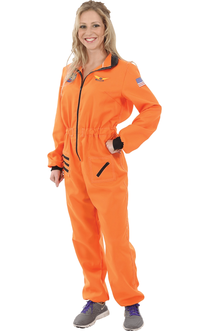 Adult Womens Orange Astronaut Costume