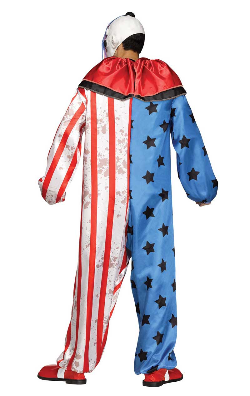 Stars and Stripes Clown Kostüm für Erwachsene