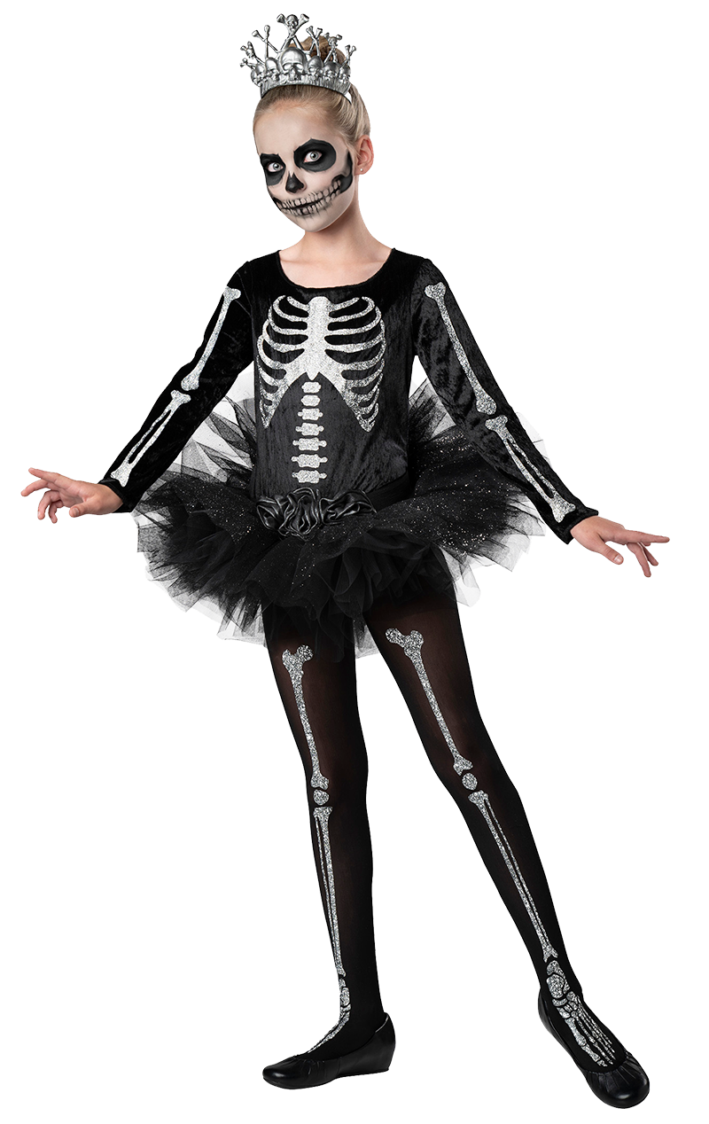 Skelett-Ballerina-Halloween-Kostüm für Mädchen